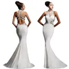 2018 Nowy Luksusowy Biały Prom Dresses Czerwony Czarny Mermaid V Neck Sexy Afryki Prom Suknia Bez Backless Specjalne okazje Suknie Wieczór Nosić Długa Spódnica