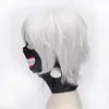 Tokyo Ghoul Ken Kaneki Peruk Cosplay Peruk + Peruk Cap + Ansiktsmask