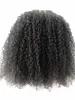 Brasilianska Human Virgin Remy Hair Kinky Curly Clip In Haft Weft Soft Double Drawn Hair Extensions Obehandlad Naturlig Svart Färg med tyg