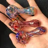 USA Glass Hand Pipes Tobacco Unique Pot Pipe Mini Small Bowl 2.95 Inches Fumed Pyrex Colorful Spoon Smoking Accessories