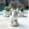 witte kleine elanden plantenbak tuin kerst bloempot hertenvorm keramische vetplanten potten voor flowerwithout stand base224q