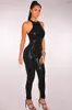 Mode nouvelle combinaison Champagne noir Slinky métallique paillettes body Catsuit Disco dos nu paillettes combinaisons 7573898