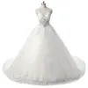 2018 Ny bollklänning bröllopsklänningar V-nackeapplikationer Crystal Wedding Gowns Chapel Train Bröllopsklänningar Robe de Mariage Vestido de Noiva