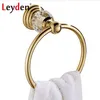 Leyden Hot Luxury Crystal Towel Holder Silver/ Gold Towel Ring Round Wall Mounted Towel Rack Bar Holder Bathroom Accessories