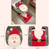 Coprisedile per WC natalizio Cuscino Kit per WC Ornamento natalizio Tappeto per Babbo Natale Set da bagno Regalo di Natale