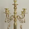 Nouveau bougeoirs en métal bougeoir à 5 bras décoration de mariage candélabre pièce maîtresse chandelier argent/or best00103