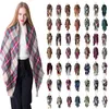 Kvinnor Plaid Scarves Grid Tassel Wrap Oversized Check Shawl Tartan Cashmere Scarf Winter Neckerchief Lattice Blankets Scarves Wraps T6C084