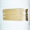 Machine Made Remy Straight Flat-Tip Human Hair On Capsule Real Hair #613 Bleach Blond 300g 300s pre bonded keratin stick tip human hair