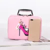 Professional Makeup Bag With High Heel Pattern Portable Cartoon Make up Case Beauty Case Trunk Hand Held Coametic Bag