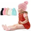 Kinderen Trendy Beanie Gebreide Mutsen Chunky Skull Caps Winter Cable Knit Slouchy Haak Hoeden Mode Outdoor Warm Oversized Hats OOA2452