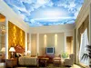 Custom 3d plafond behang muurschilderingen Blauwe lucht en witte wolken plafond muurschildering decoratieve 3d kamer wallpaper8740670