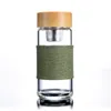 Прозрачное стекло бутылки с водой с Чай Infuser фильтр крышка дизайн стакан высокая термостойкость офис питьевой чашки практические 17fr BB