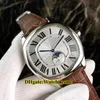 Pas cher nouvelle qualité 43mm pilote DE phase de lune WGNM0008 automatique cadran blanc or rose montre pour homme bracelet en cuir marron montres pour hommes