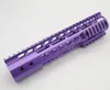 Purple Anodized_7/9/10/12/13.5/15'' inch Keymod Handguard Rail with 3 x Picatinny / Weaver Rail Sections +Steel Barrel Nut