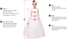 Nya vintage Flower Girl Dresses White Satin Pink Puffy Toddler Ball Gown Communion Girl Frock Design Avidi Da Comunione Vestido