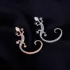 New Fashion Accessories Rhinestone Ear Cuff Earrings Elegant Exaggerated Gekkonidae Lizard Stud Earring6446511