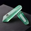 Rare Six Prismatic Green Fluorite Crystal Point Healing Wand Gemstone Smoking Pipe Tobacco Pipe Hand Polished Natural Fluorite Stone Pipes