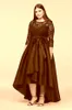 Elegant Dark Navy Lace Plus Size Mother Of The Bride Dresses 3/4 Long Sleeves High Low Evening Gowns Cheap Party Dresses HY4082