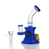 Bong in vetro da 7,1 pollici per acqua inebriante Dab Rigs Bong in vetro per olio che fumano pipe ad acqua in vetro con giunto da 14 mm