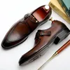 Nouveau Vintage Designer Homme Chaussures De Mariage En Cuir Véritable Monk Strap Chaussures Hommes Bout Rond Formelle Robe Appartements Pour Homme