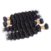 Peruaans onbewerkte menselijk haar 3 bundels maagdelijk haarextensions Deep golf krullende natuurlijke kleurverservotbare weefsels 8-28inch 3 bundels