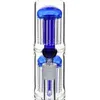Ciottolo di vetro bong "blu viziato blu" doppio albero perc percolatore a cupola per due stile bong d'acqua grandi tamponi rigs 19 "