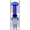 Hookah Glass Bong "Spoiled blue Speranza" double tree perc dome percolator two style water bongs big dab rigs 19"