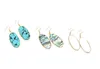 Mode Goud Kleur Geometrie Turquoise Shell Charm Dangle Druzy Oorbellen voor Vrouwen Merk Sieraden