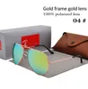 1PCS Classic Pilot Classic Pilot Sunglasses Brand Design for Men Women Sun Glasshes Eyewear Gold Metal Frame Polarisé Lens avec Bro7693837