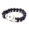 Bracciale con bottone a pressione con perline turchesi in pietra lavica nera da 10 mm Bracciale con diffusore di oli essenziali per aromaterapia per gioielli da donna