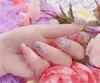 24шт/сет-невеста поддельные ногти сверкающие французские акриловые ногти ложные ногти