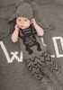 Baby kläder sätter barn nyfödda baby boys tjejer långärmad panda t-shirt + randiga byxor spädbarn kläder kläder uppsättningar 0-24m