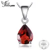 Jewelrypalace clássico 2.2ct pedra natural sedutor vermelho granada 925 pingentes de prata esterlina para as mulheres da moda sem uma corrente s18101308