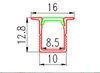 Free Shipping LED Channel U Aluminum Extrusion Recessed LED Aluminum LED Profile 2m/pcs 40m/lot