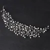 Moda fascia di cristallo tiara accessori per capelli sposa fatti a mano oro argento simulato perla sposa copricapo da sposa gioielli per capelli