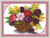Bellissimi dipinti di decorazioni per la casa con fiori di magnolia, ricami a punto croce fatti a mano Set di ricamo contati stampa su tela DMC 14CT / 11CT
