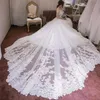 Vintage Lace Brazil Dresses Off Shoulder Applique Cathedral Train Plus Size Wedding Bridal Gowns Vestido De Novia