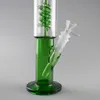 Bong narghilè in vetro verde da 16,7 pollici con pizzico di ghiaccio per un'esperienza di fumo fluida