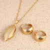 Set di ciondoli per collana con orecchini etiopi popolari Joias Ouro Set di gioielli da sposa africani con gioielli riempiti in oro 24 carati