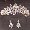 Bela rosa cristais de noiva de cristal strass pérola frisada acessórios de cabelo bandana banda coroa tiara fita headpiece jóias