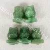 10pcs 1.5 "2,0" Natural Cristal de Quartzo Cristal Verde Aventurine Coruja Espécima Mão Esculpida Pássaro Estatueta Pedra Estatueta Totem Estátua Totem Escultura