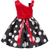 New Europe Fashion Girls Party Dress Kids Bowknot Dots бальное платье Туту платье принцессы детей Платья W211