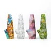 Bang en verre de narguilé de style graffiti personnalisé Pipes à eau quartz banger recyler verres bongs Heady Mini Pipe cire petit barboteur Narguilés