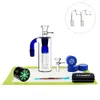 REANICE hookah Ash Catcher 14.5mm joint Bong Glass Pipe Filter bong bowls with Multi pipeline element blue