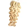 The color of P27/613 Micro Loop Ring Links Human Hair Extensions 1g/strand 100 SBlonde Remy Hair Body Wave Micro Bead Hair Pieces