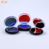 Oval shape plastic shell container silicone liner case bho oil extractor acrylic wax containers flat jar DHL free shipping