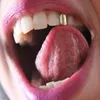 Cool Rock Hip Hop Single Tooth Grillz Cap Gold Plated Dental Grills Teeth Caps Cosplay Body Jewelry Party Gifts