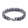 5mm 6mm 8mm wide Silver Stainless Steel King Byzantine Chain Necklace Bracelet Mens Jewelry Handmade230c