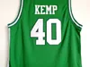 Mens Shawn Kemp #40 콩코드 고등학교 농구 유니폼 빈티지 그린 스티치 셔츠 S-XXL293B