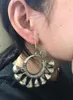 Charming Tibet Tribal Jewelry Miao Silver Big Hollow Earrings pair